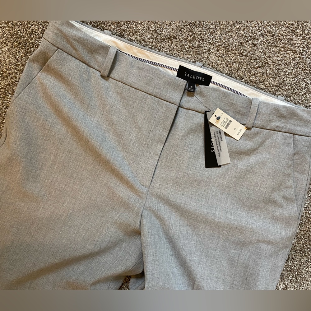New NWT Talbots Women’s Gray Heritage Pant size 16